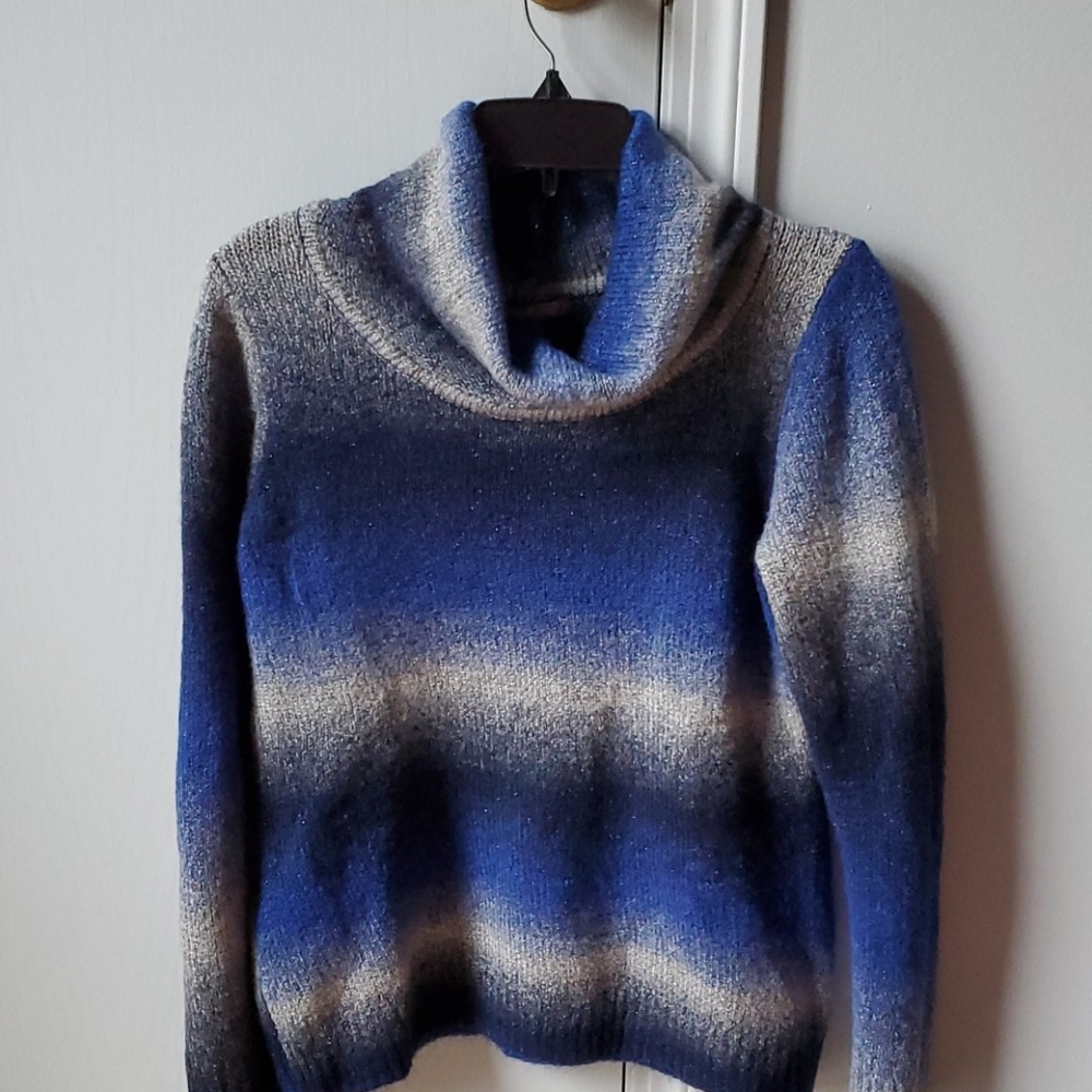 Fuzzy knit cowlneck sweater
